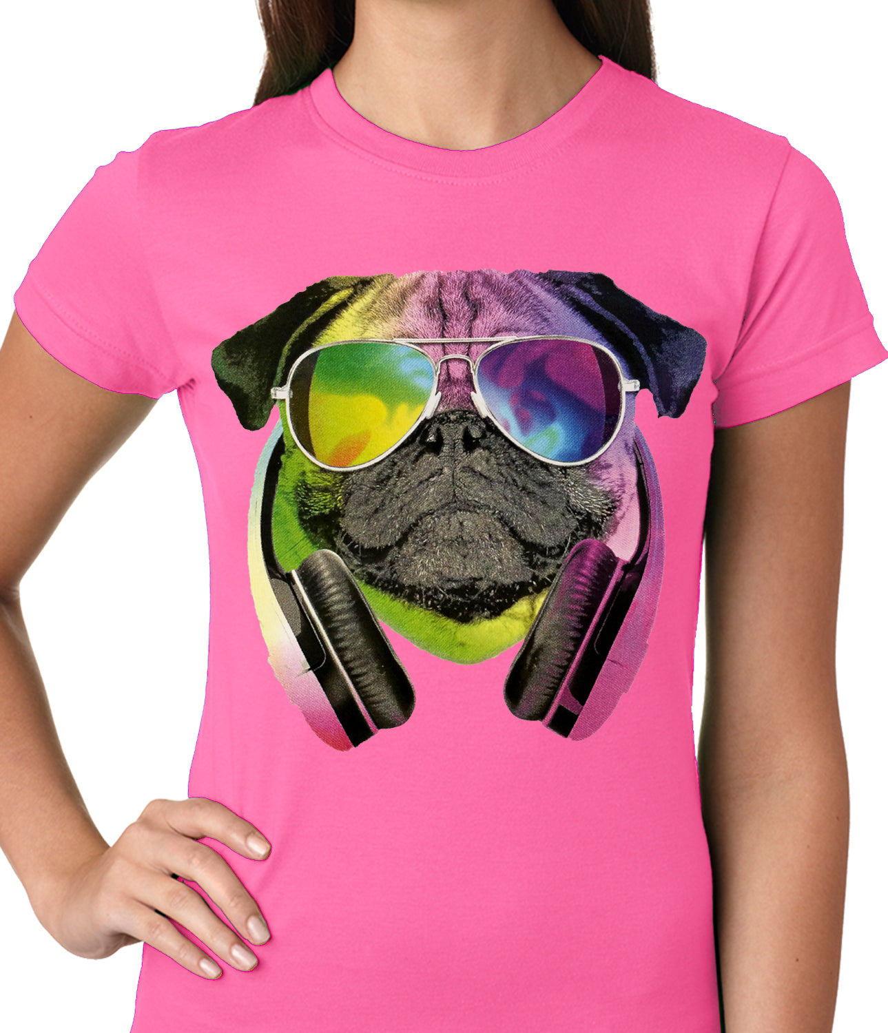 DJ Pug Ladies T-shirt