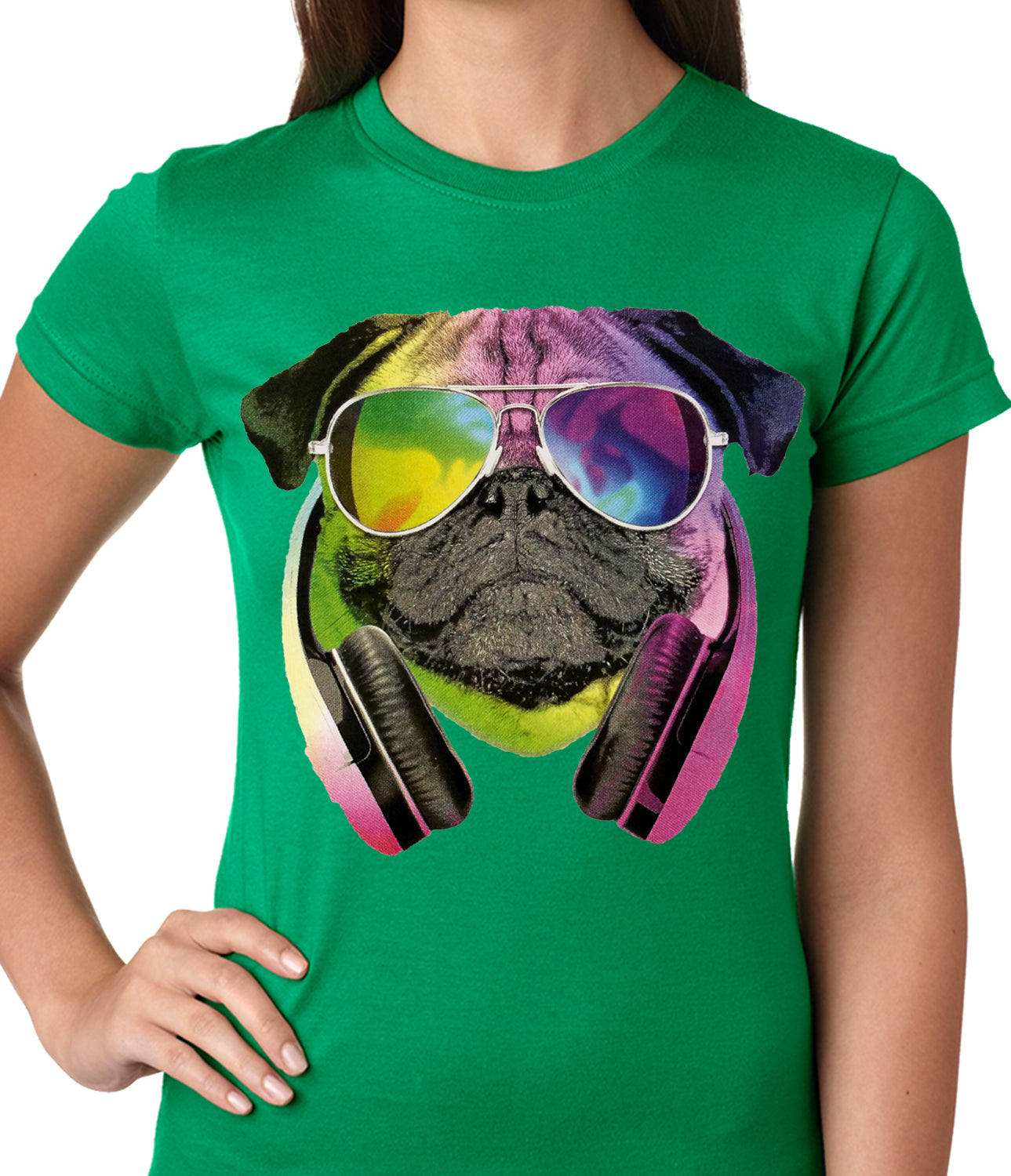 DJ Pug Ladies T-shirt