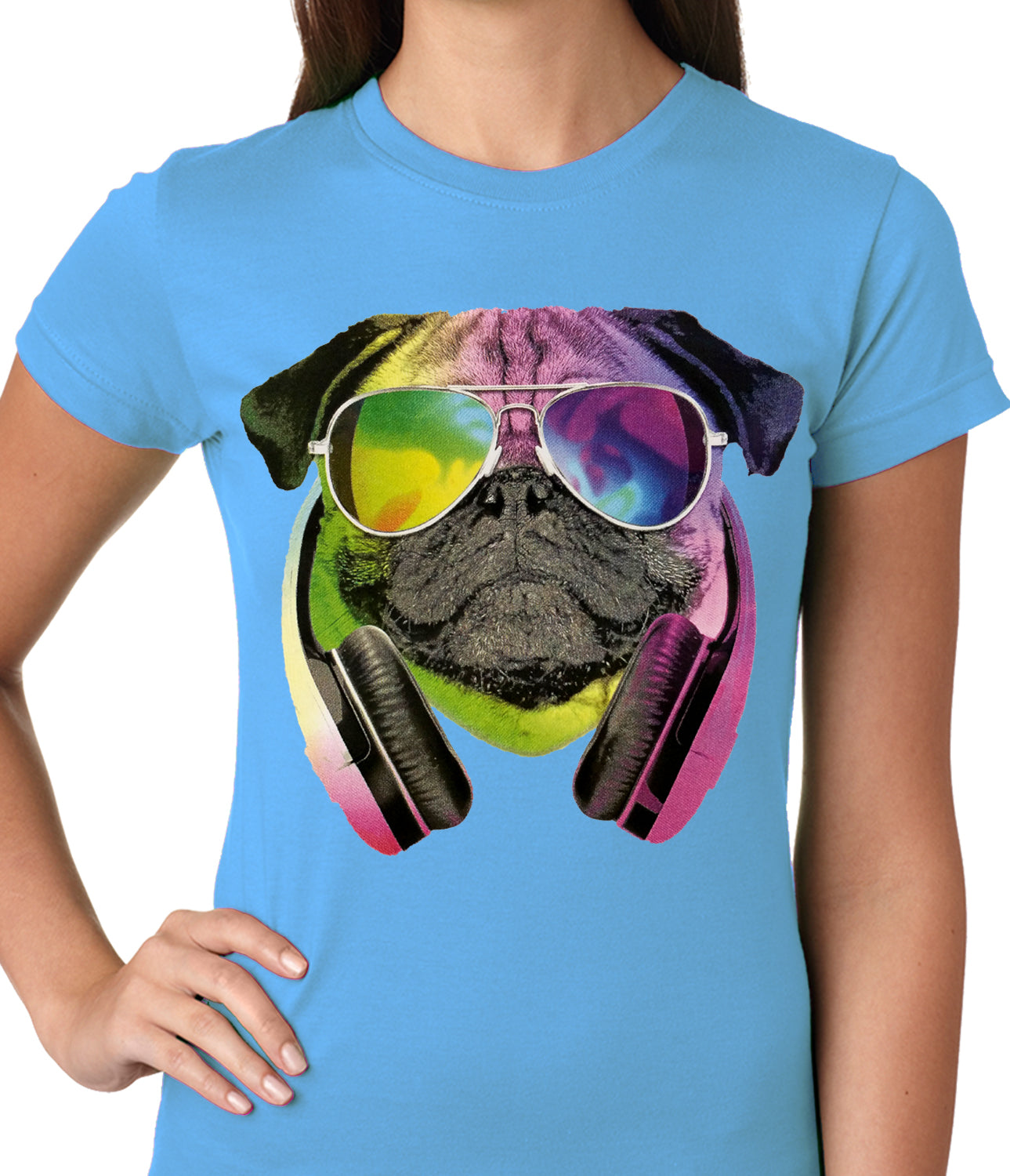 DJ Pug Ladies T-shirt