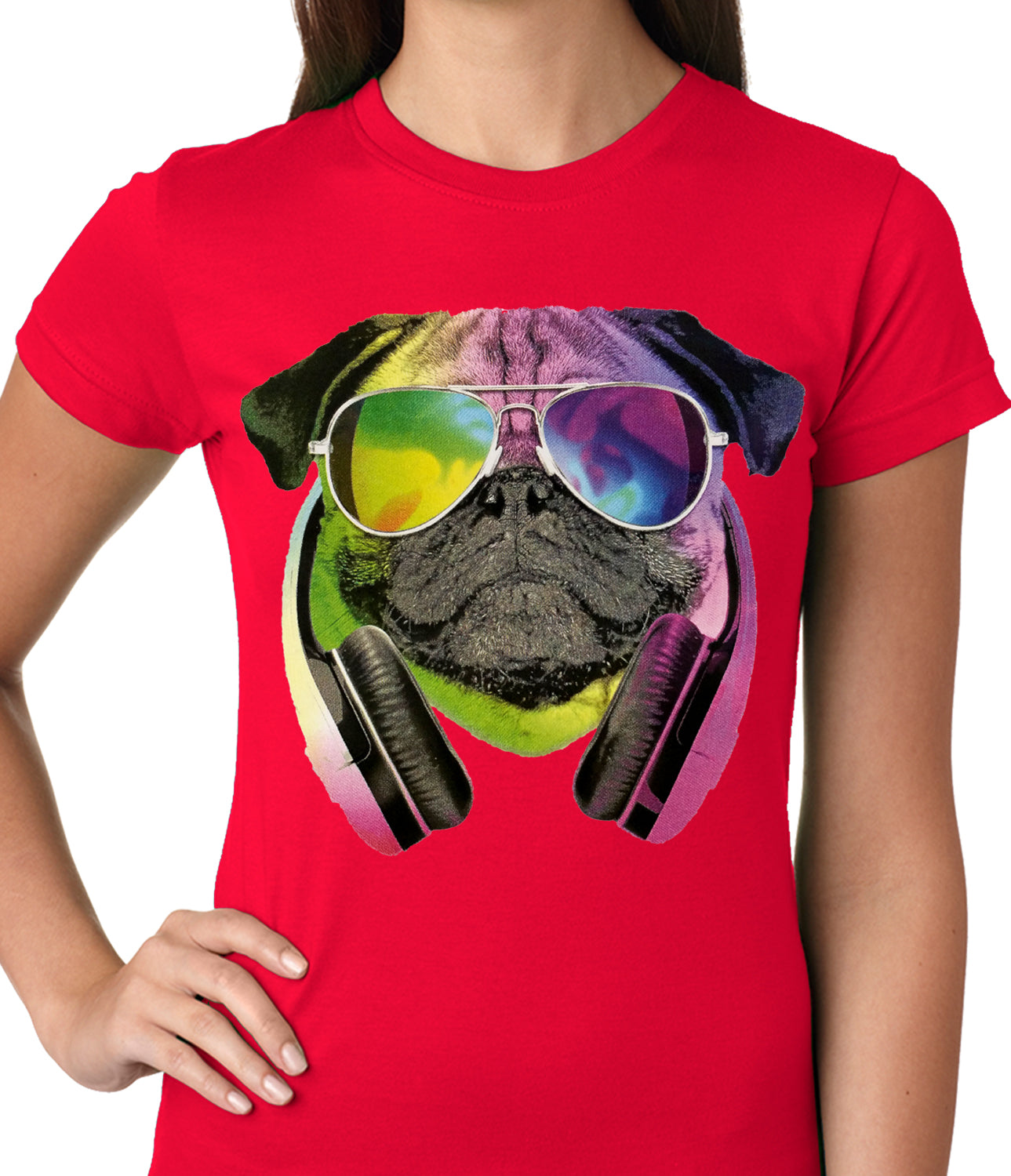 DJ Pug Ladies T-shirt