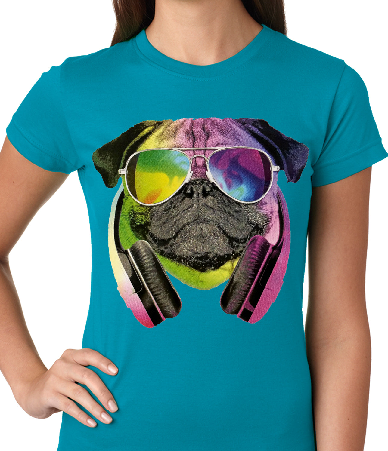 DJ Pug Ladies T-shirt