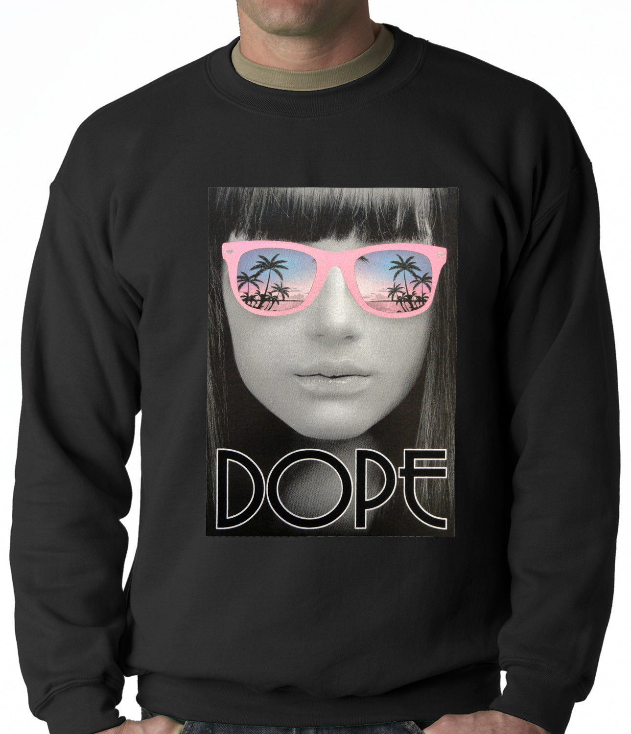 Dope Palm Tree Glasses Crewneck