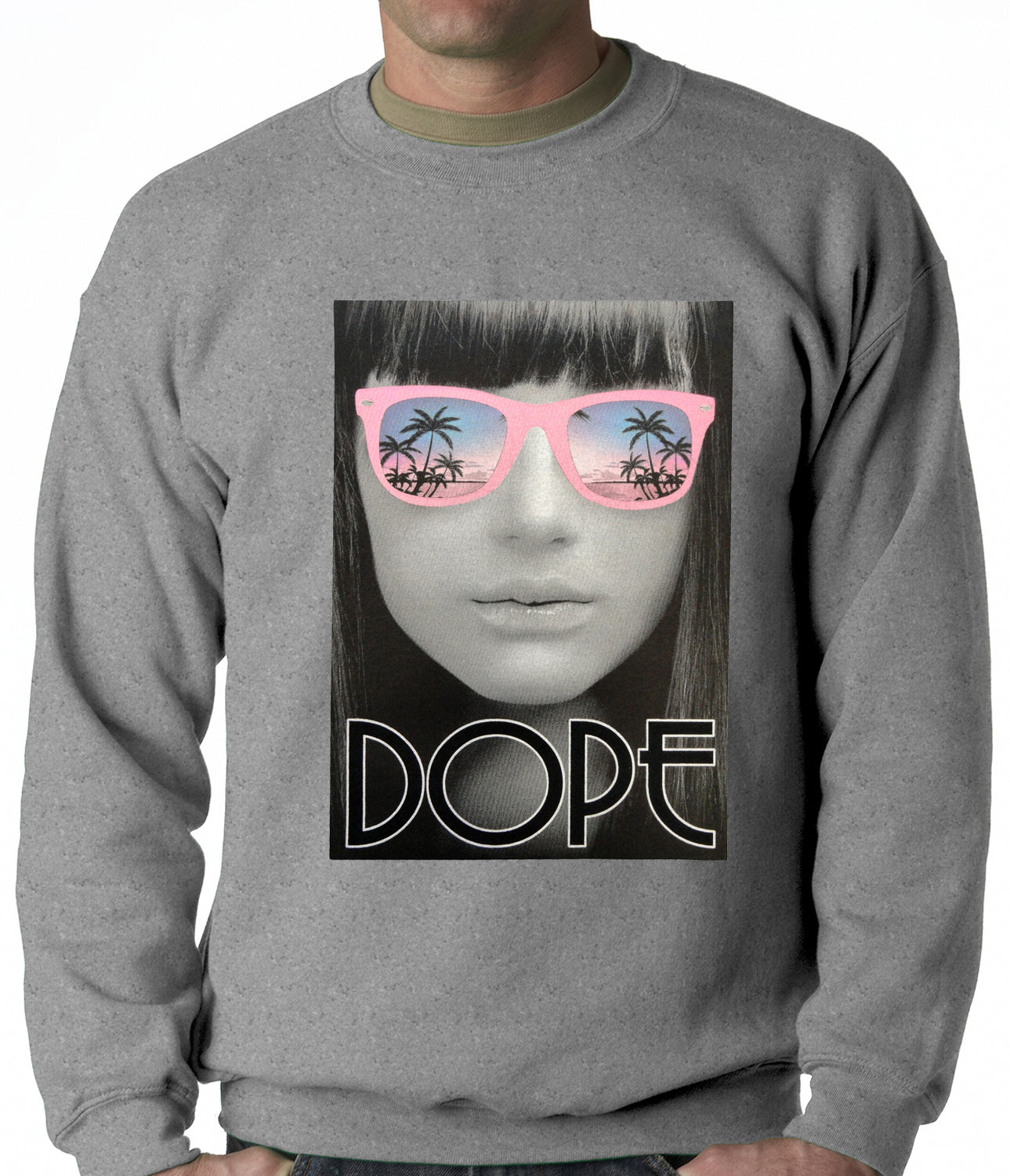 Dope Palm Tree Glasses Crewneck