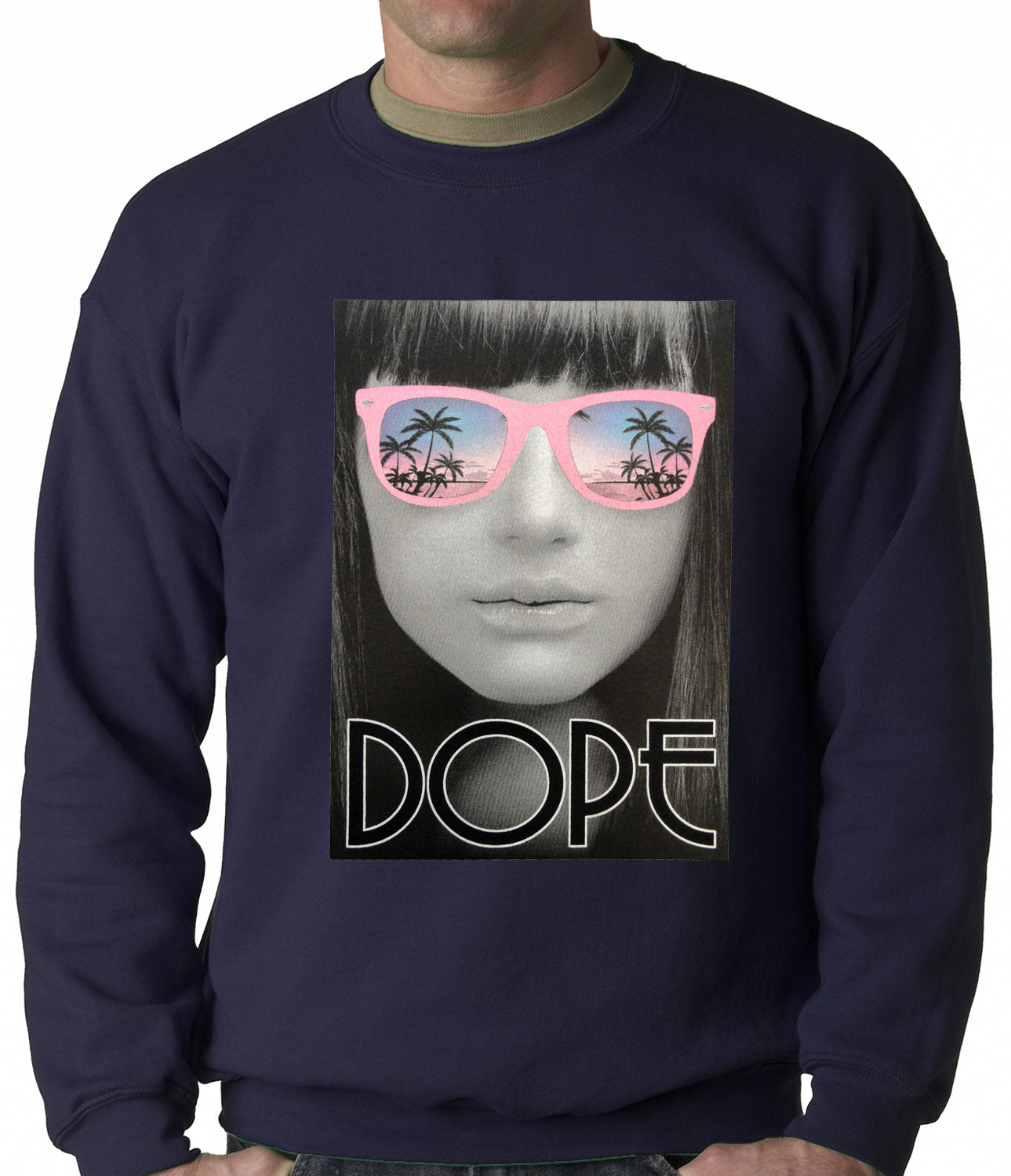 Dope Palm Tree Glasses Crewneck