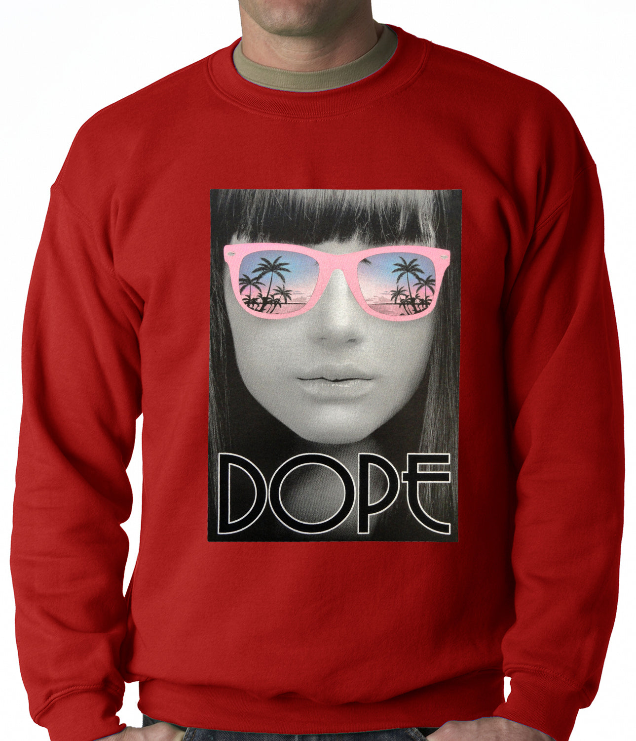 Dope Palm Tree Glasses Crewneck