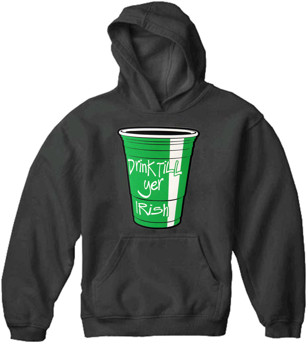 Drink Till Yer Irish Green Cup Adult Hoodie