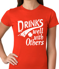 Drinks Well With Other Irish St. Patrick's Day Girls T-shirt