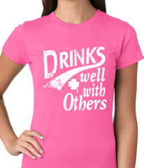 Drinks Well With Other Irish St. Patrick's Day Girls T-shirt