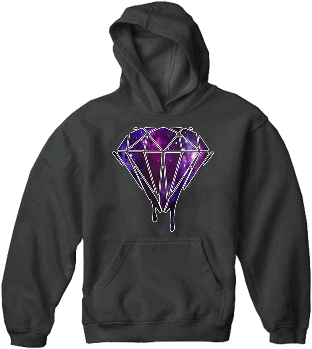 Dripping Purple Galaxy Diamond Adult Hoodie