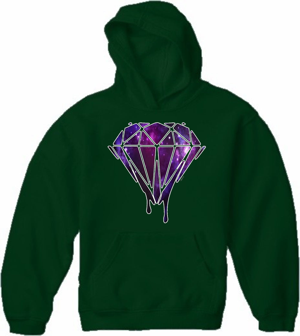 Dripping Purple Galaxy Diamond Adult Hoodie