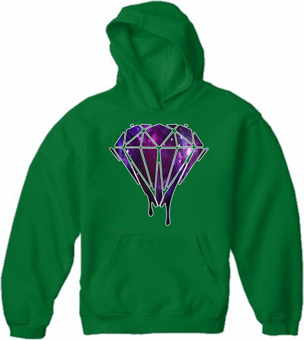 Dripping Purple Galaxy Diamond Adult Hoodie