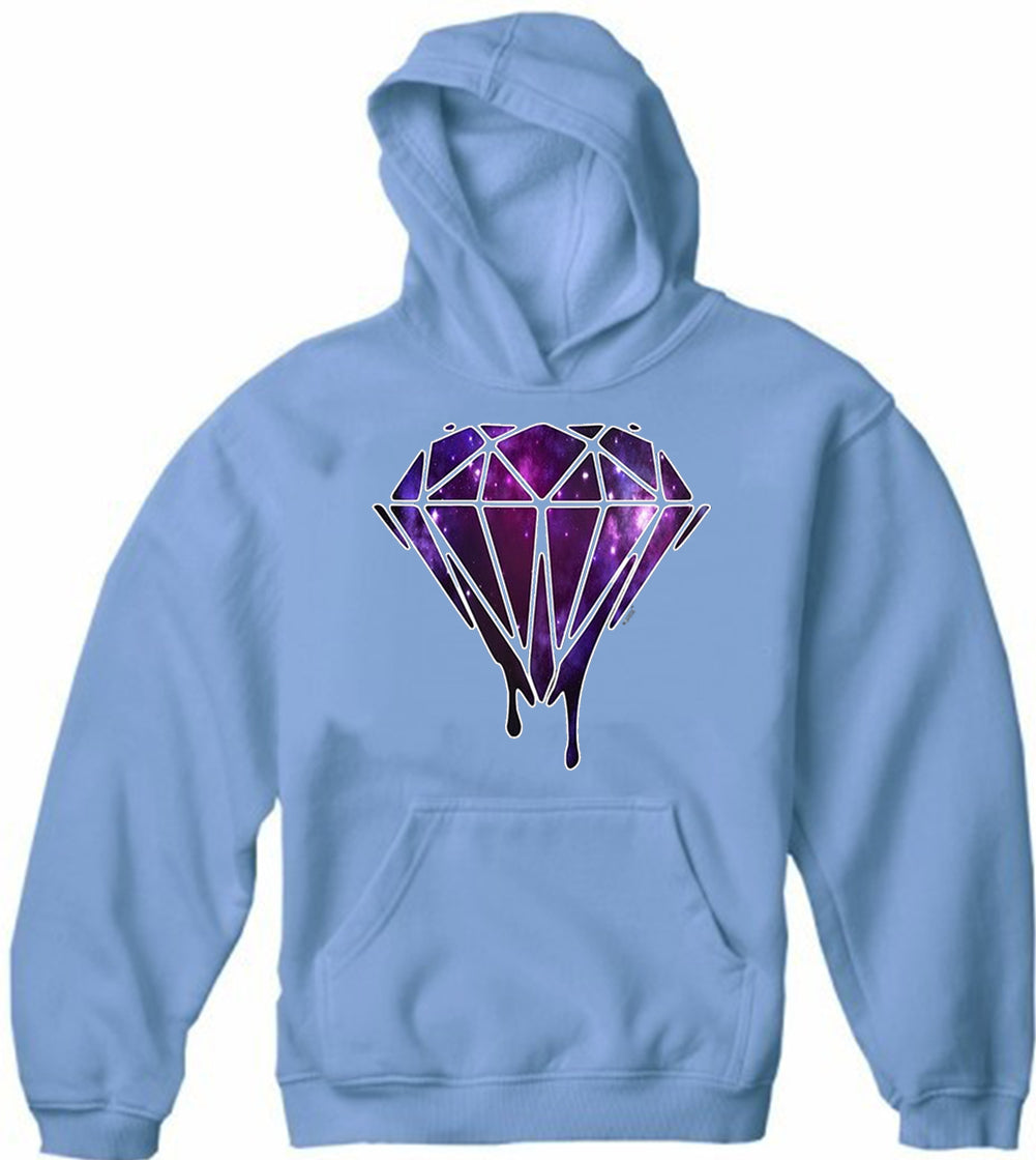 Dripping Purple Galaxy Diamond Adult Hoodie