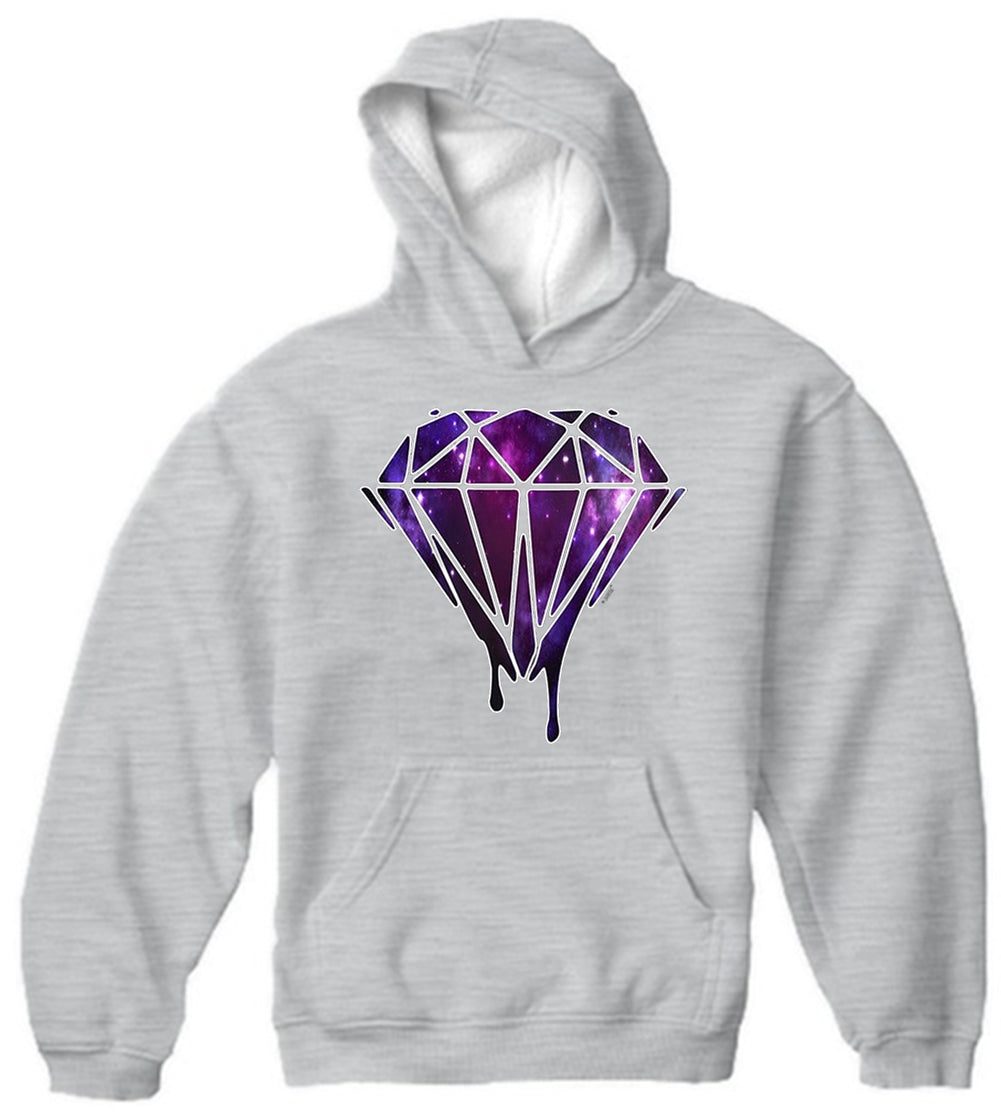 Dripping Purple Galaxy Diamond Adult Hoodie