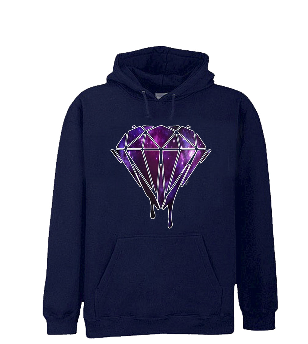 Dripping Purple Galaxy Diamond Adult Hoodie