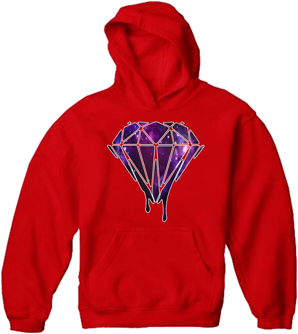 Dripping Purple Galaxy Diamond Adult Hoodie