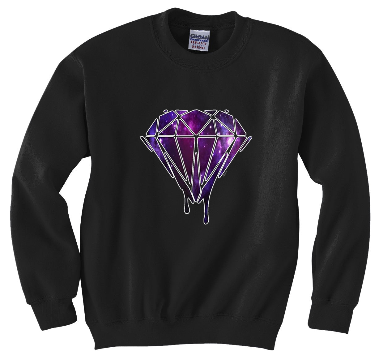 Dripping Purple Galaxy Diamond Crew Neck Sweatshirt