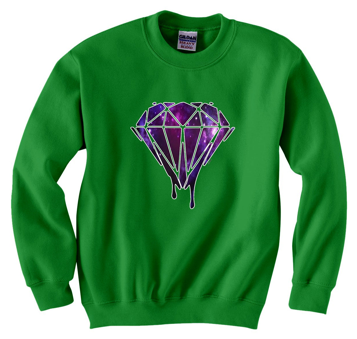Dripping Purple Galaxy Diamond Crew Neck Sweatshirt