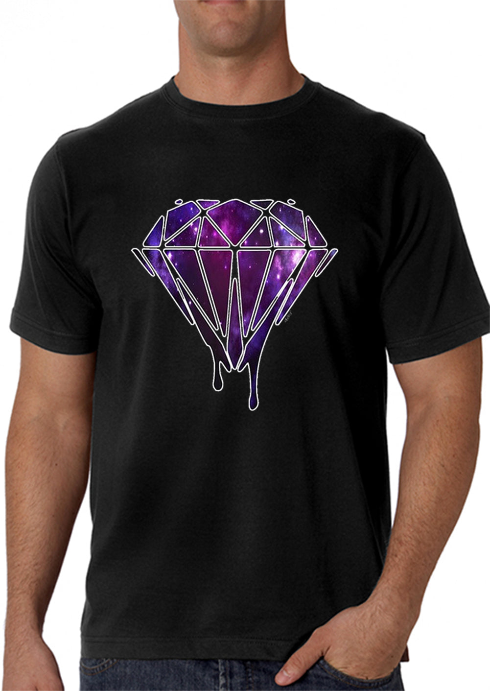 Dripping Purple Galaxy Diamond Men's T-Shirt