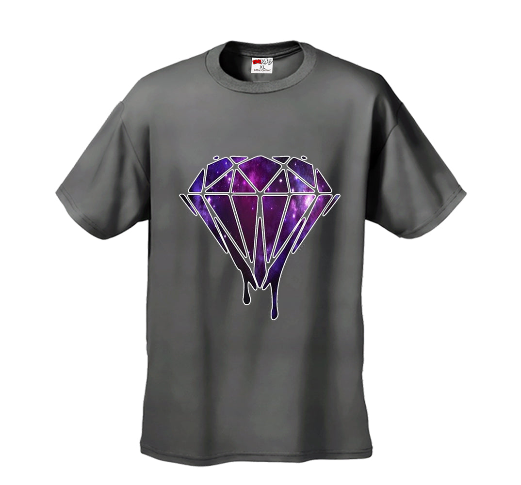 Dripping Purple Galaxy Diamond Men's T-Shirt