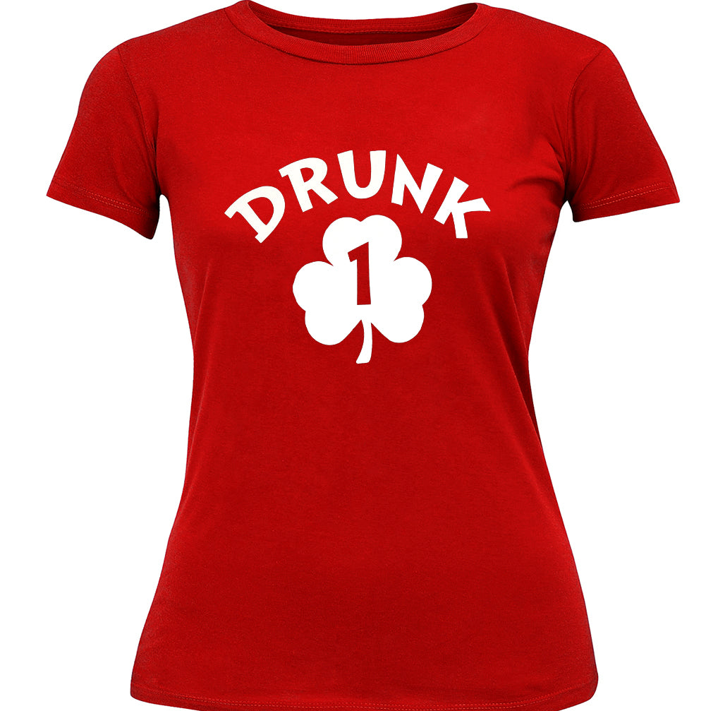 Drunk 1 Irish Shamrock Girl's T-Shirt