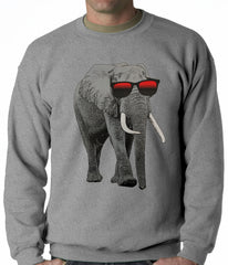 Elephant Wearing Sunglasses Adult Crewneck