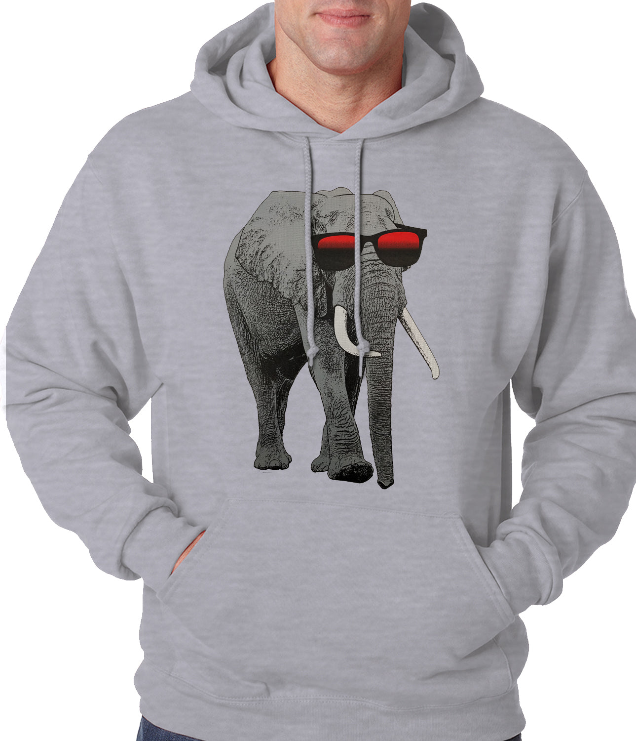 Elephant Wearing Sunglasses Adult Hoodie