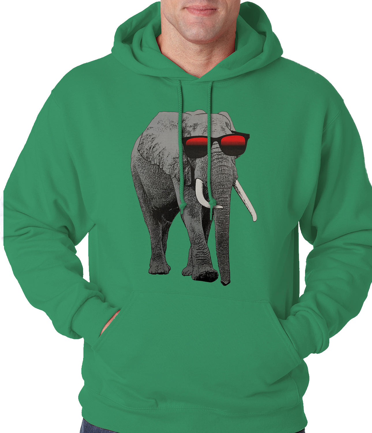 Elephant Wearing Sunglasses Adult Hoodie