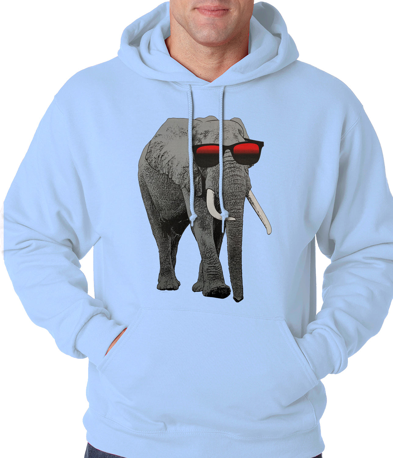Elephant Wearing Sunglasses Adult Hoodie