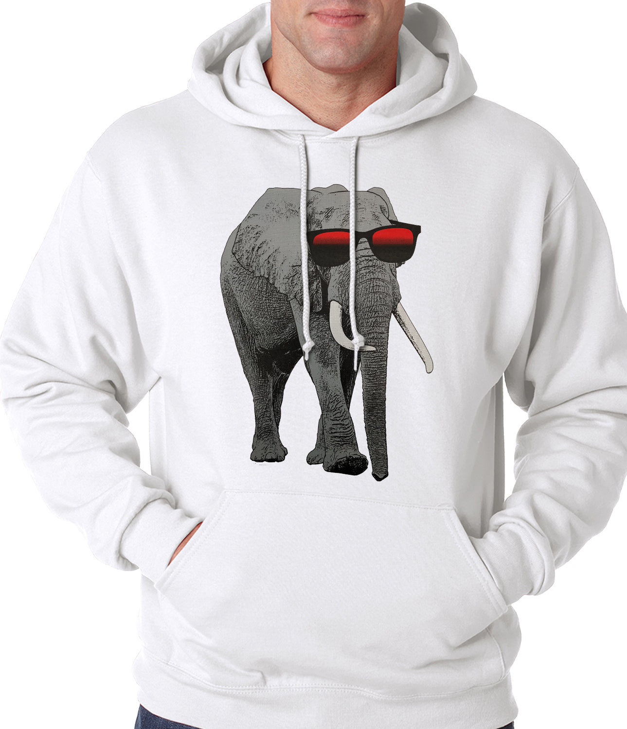 Elephant Wearing Sunglasses Adult Hoodie
