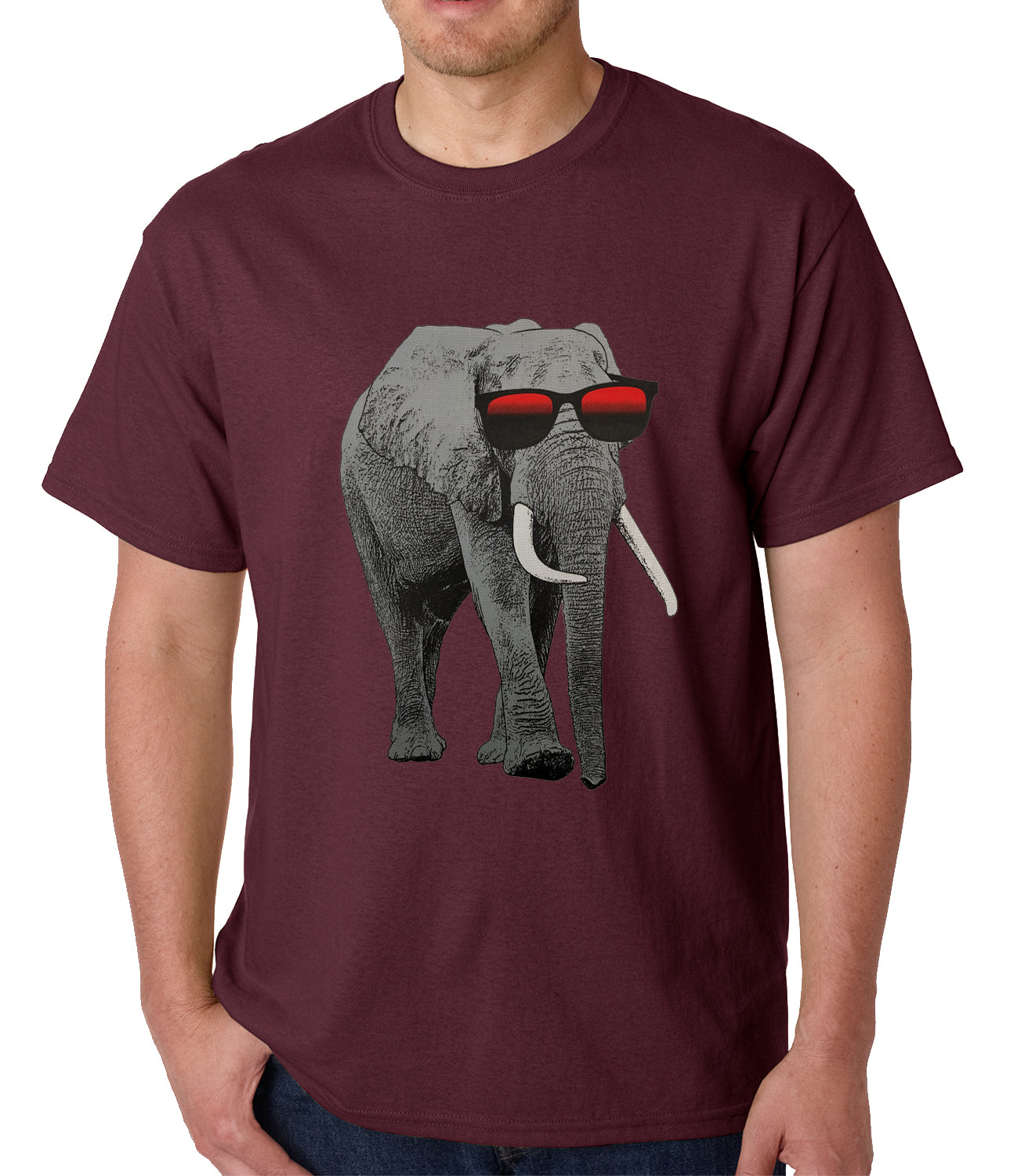 Elephant Wearing Sunglasses Mens T-shirt