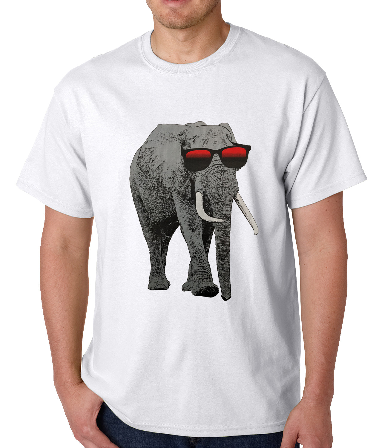 Elephant Wearing Sunglasses Mens T-shirt