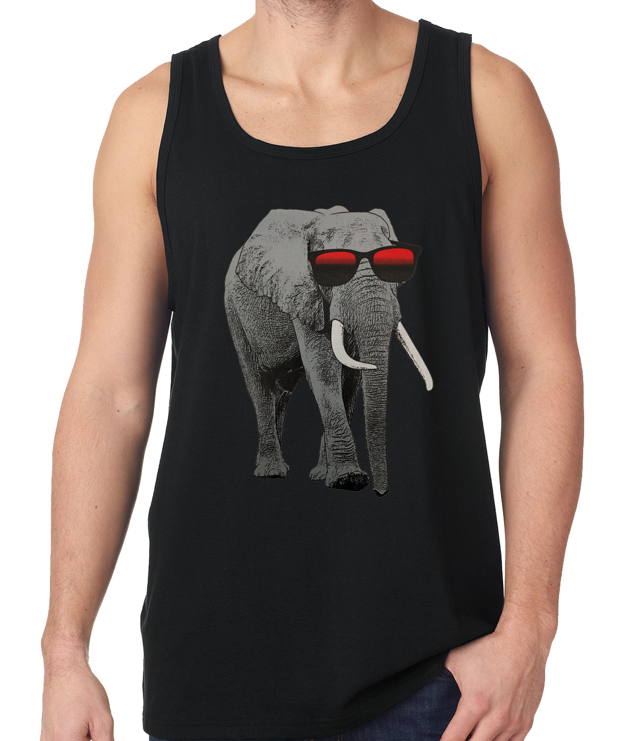 Elephant Wearing Sunglasses Tank Top