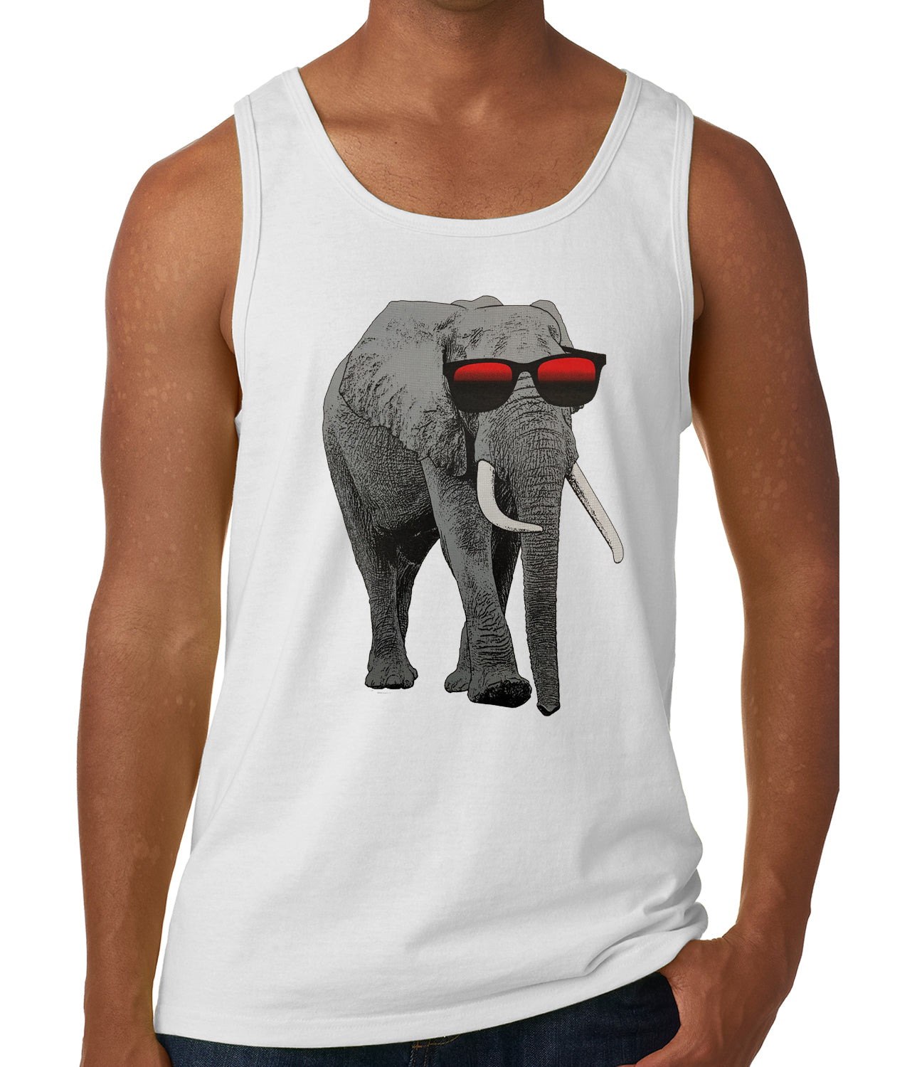 Elephant Wearing Sunglasses Tank Top