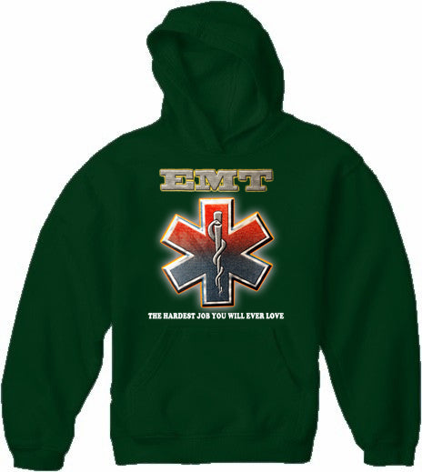 EMT The Hardest Job You Will Ever Love Adult Hoodie