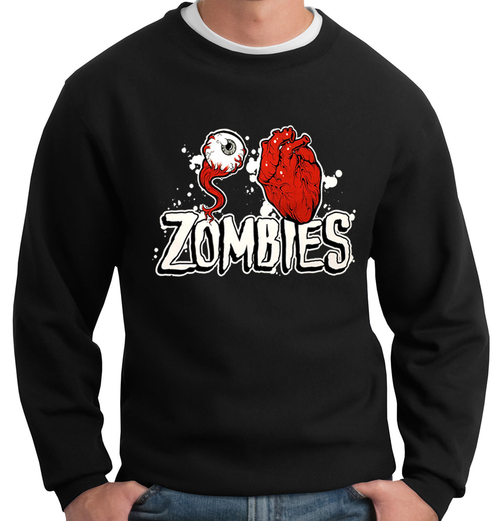 Eye Heart Zombies Adult Crewneck