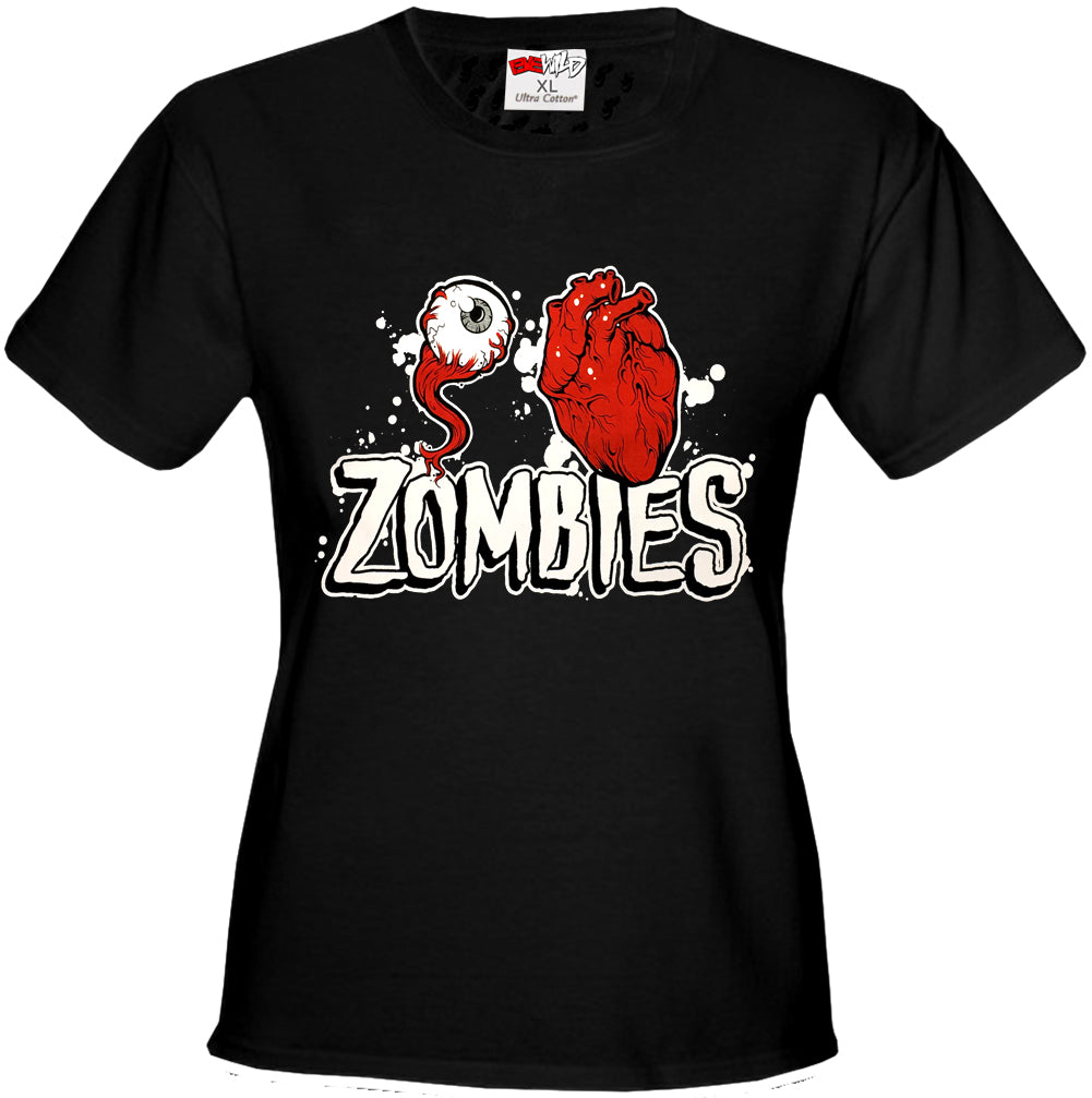 Halloween Costume T-shirts - Eye Heart Zombies Girls T-shirt