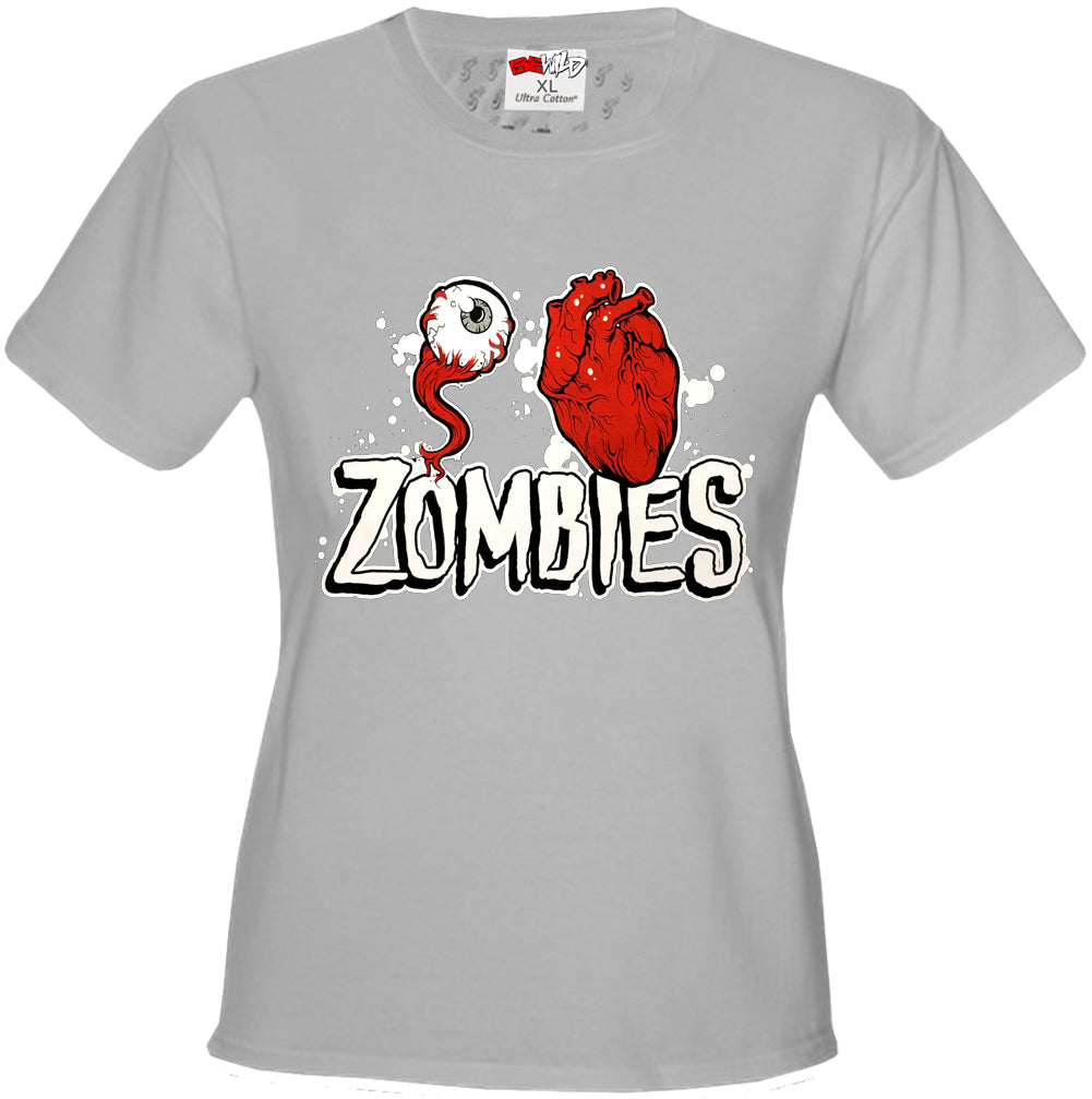 Halloween Costume T-shirts - Eye Heart Zombies Girls T-shirt