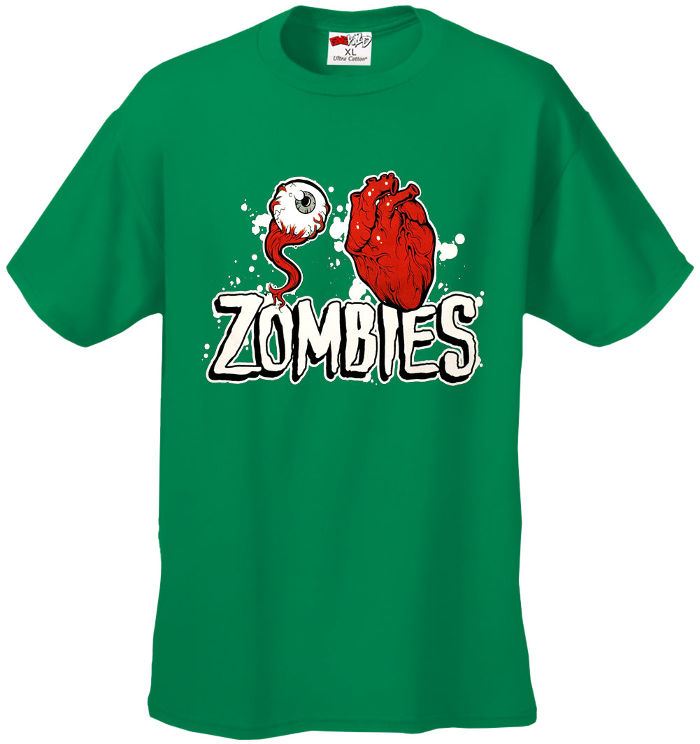 Halloween Costume T-shirts - Eye Heart Zombies Mens T-shirt