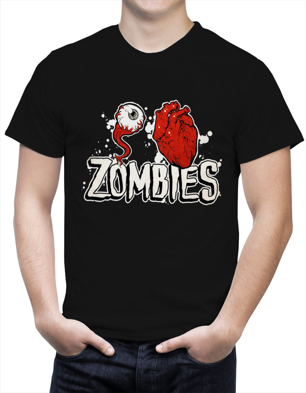 Halloween Costume T-shirts - Eye Heart Zombies Mens T-shirt
