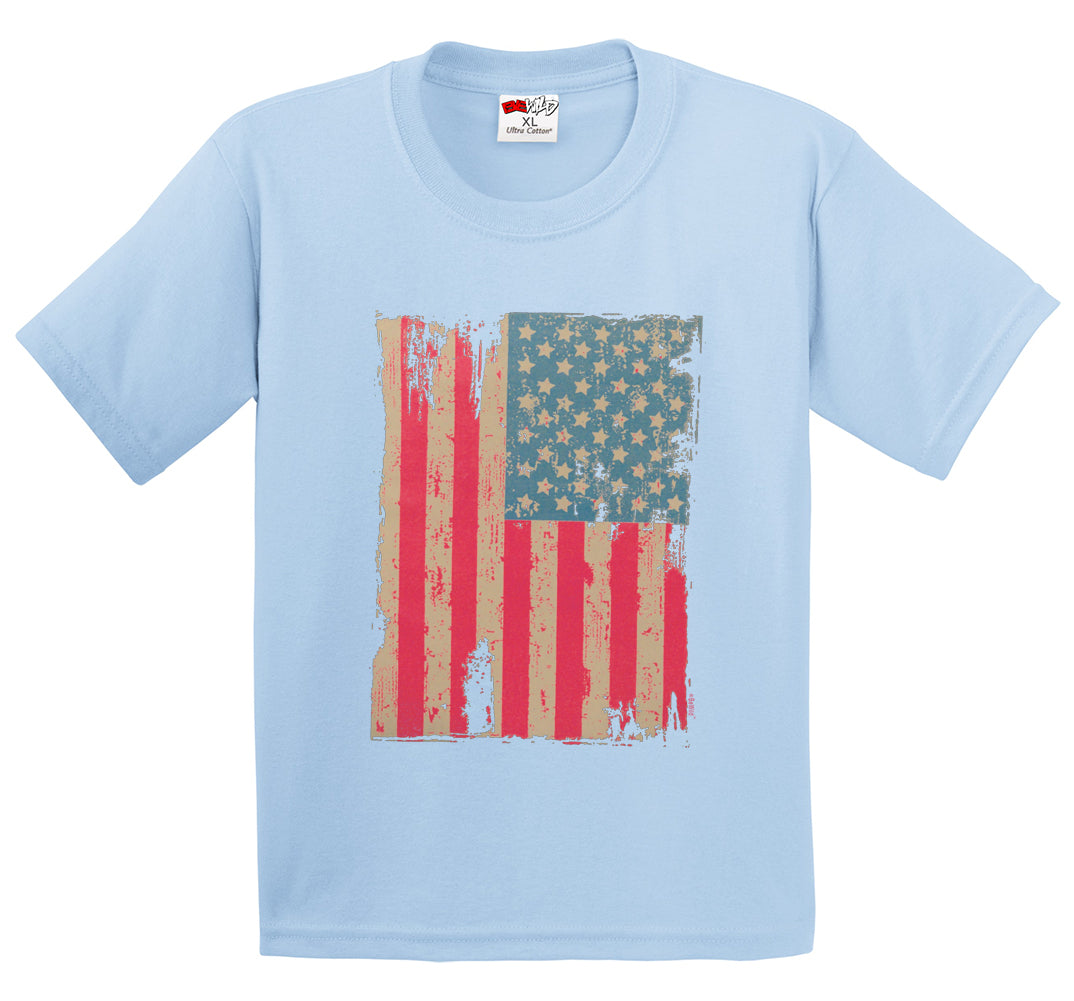 Faded and Distressed American Flag with Hot Pink Stripes Men's T-Shirt
