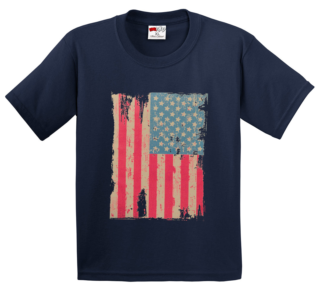 Faded and Distressed American Flag with Hot Pink Stripes Men's T-Shirt