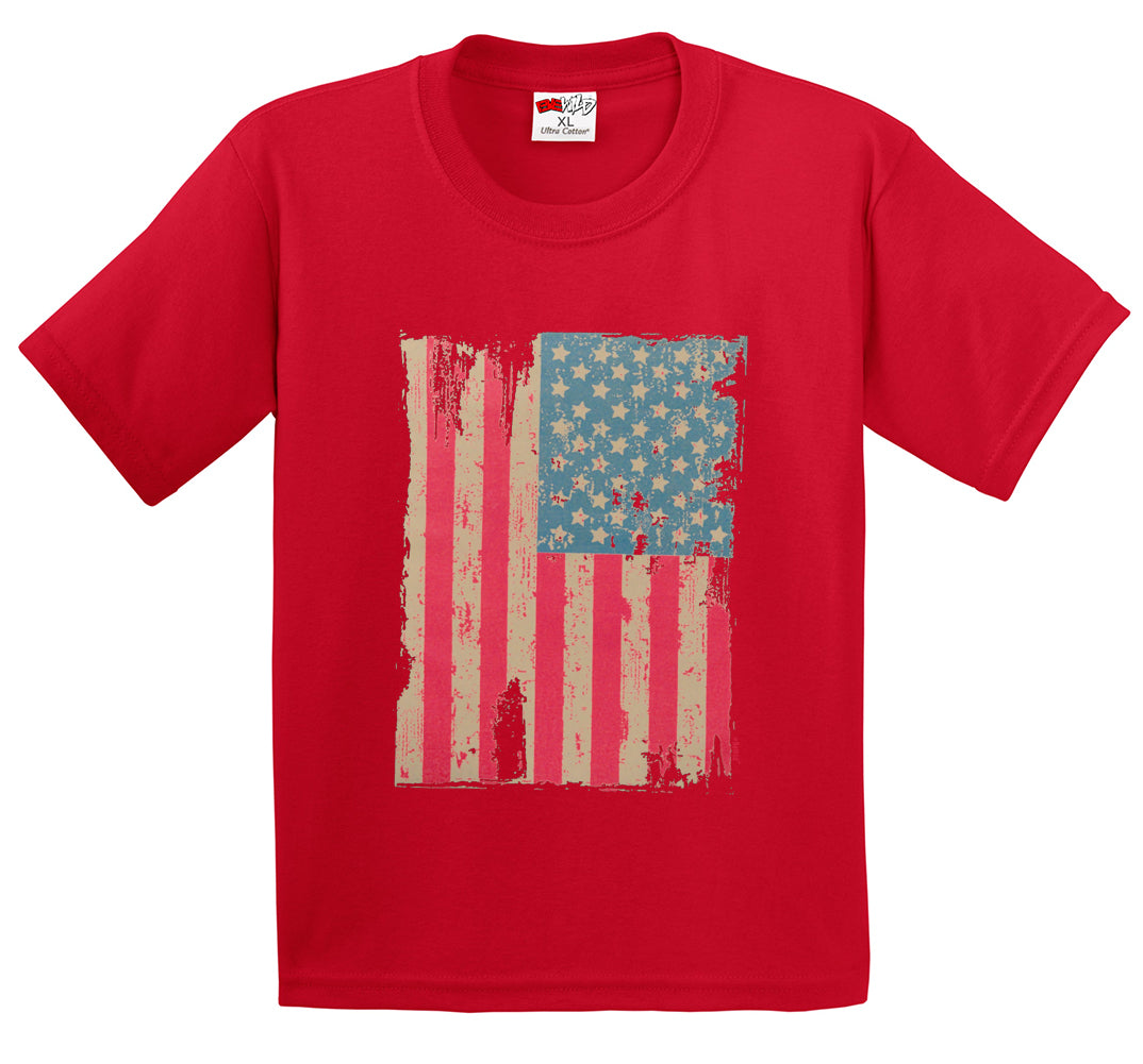 Faded and Distressed American Flag with Hot Pink Stripes Men's T-Shirt