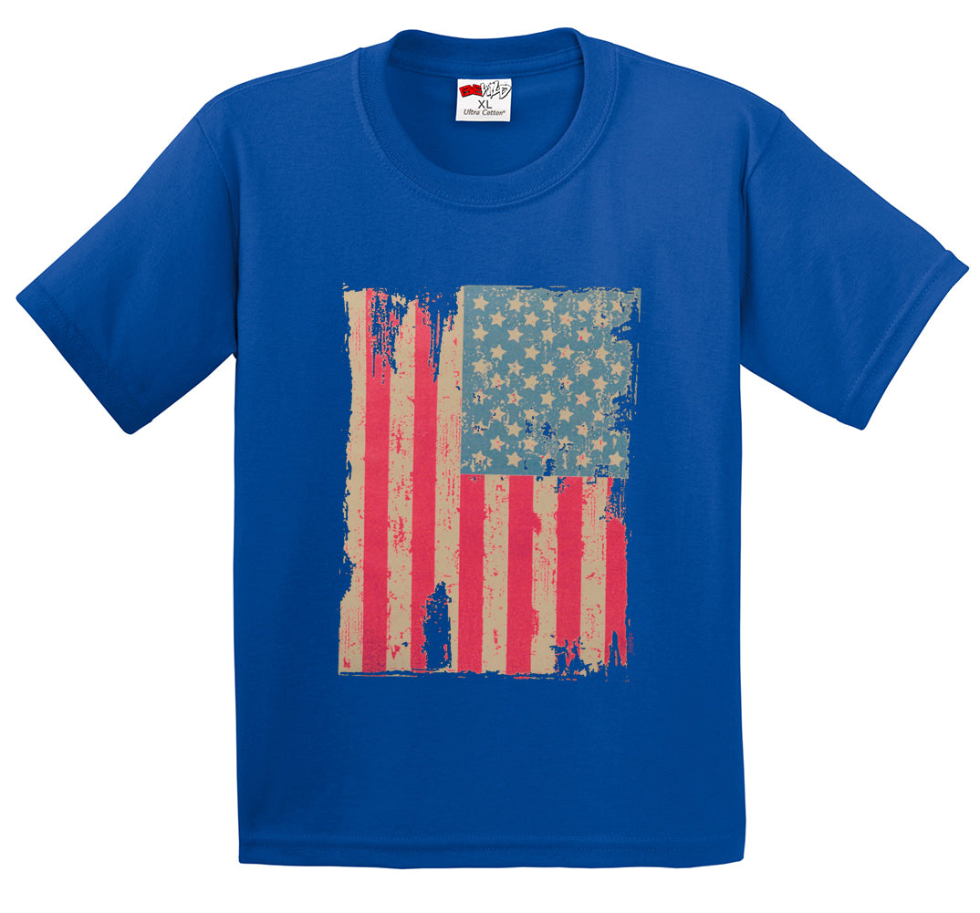 Faded and Distressed American Flag with Hot Pink Stripes Men's T-Shirt