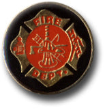 Fire Dept Black Round Logo Lapel Pin
