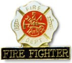 Fire Fighter Shield Lapel Pin