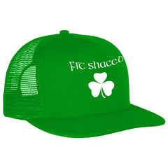 Fit Shaced (Shit Faced) St. Patrick's Day Shamrock Drinking Adjustable Trucker Hat (Kelly Green)
