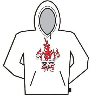 Flaming Skull Bones Hoodie