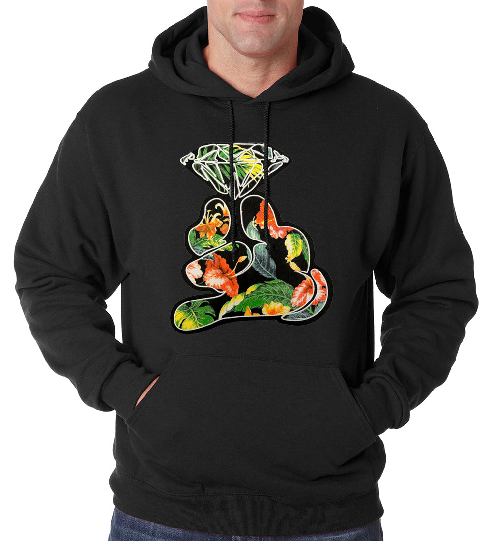 Floral Cartoon Diamond Hand Adult Hoodie