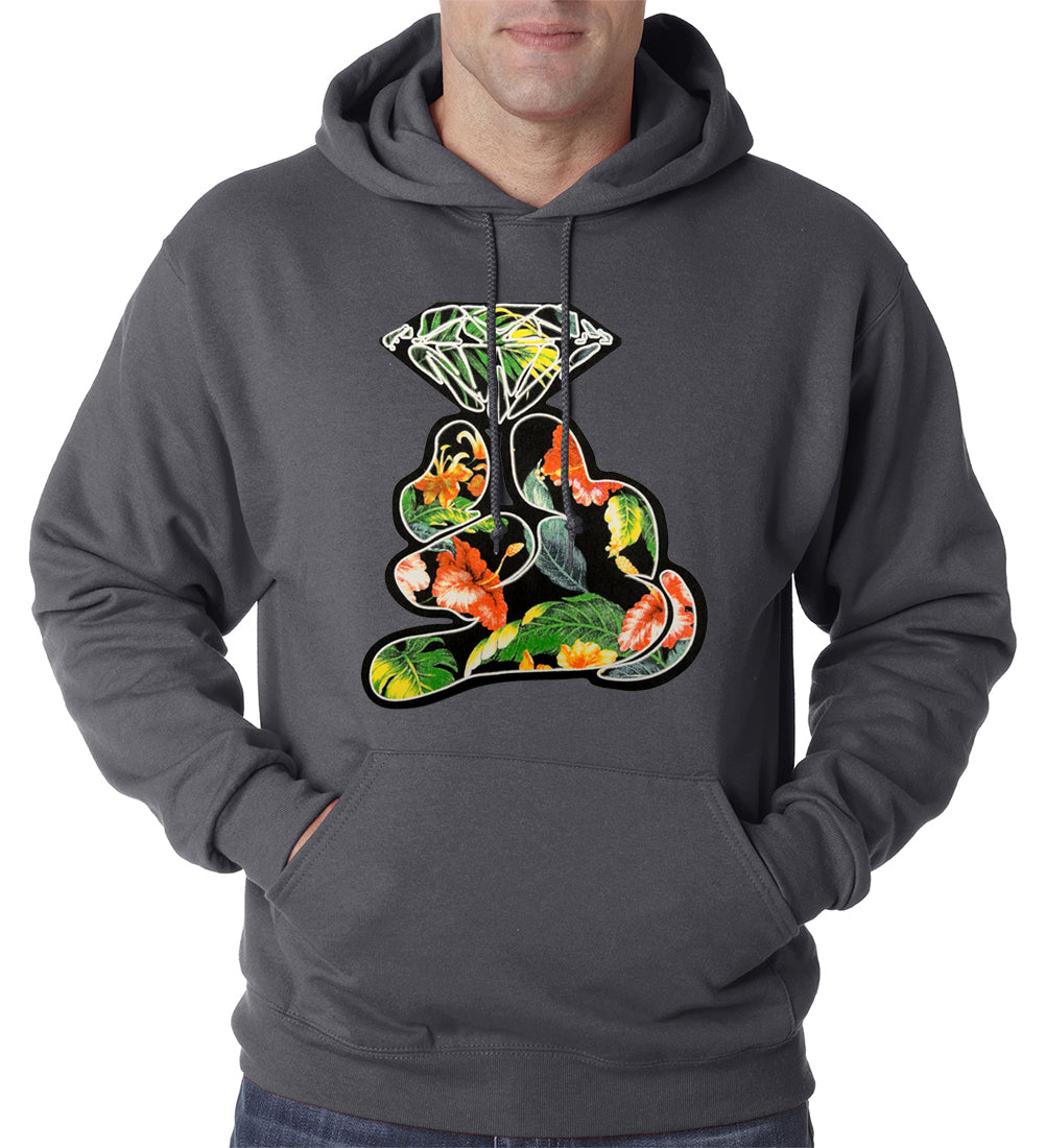Floral Cartoon Diamond Hand Adult Hoodie