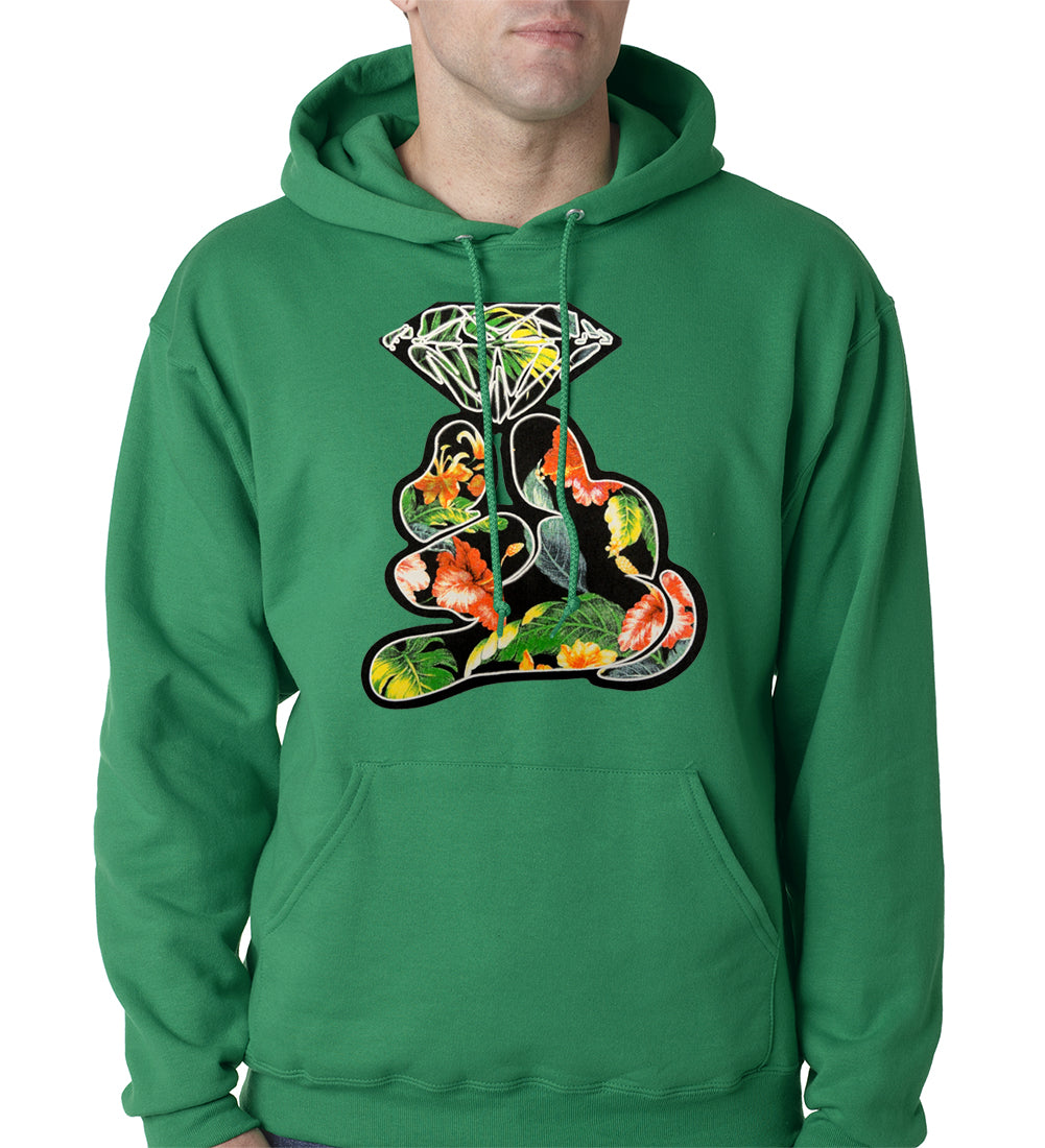 Floral Cartoon Diamond Hand Adult Hoodie